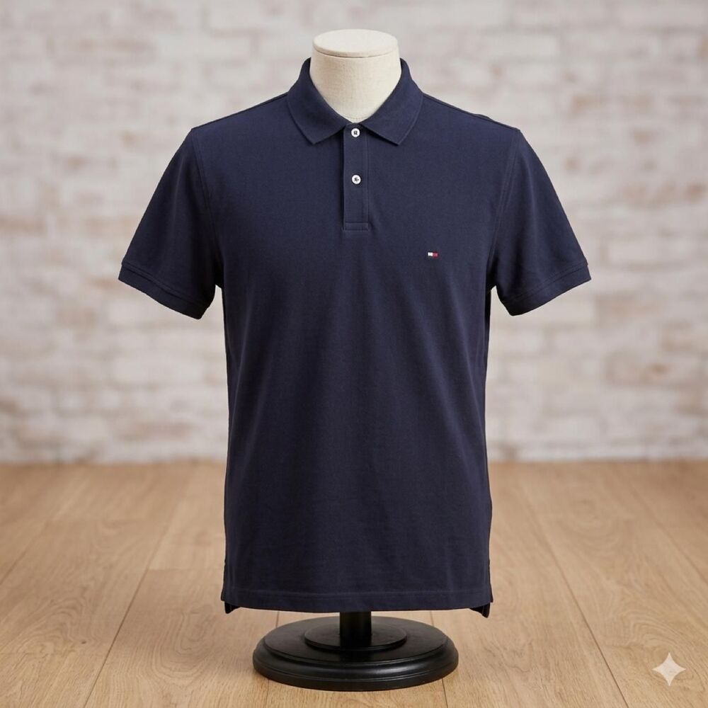 Tommy-hilfiger Men's Black and Navy Polo-shirts